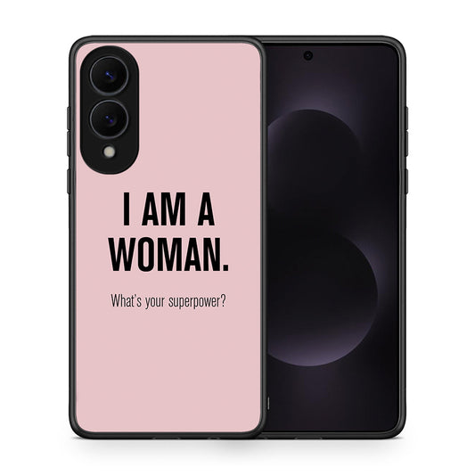 Θήκη Samsung Galaxy S25 Edge 5G Superpower Woman από τη Smartfits με σχέδιο στο πίσω μέρος και μαύρο περίβλημα | Samsung Galaxy S25 Edge 5G Superpower Woman case with colorful back and black bezels