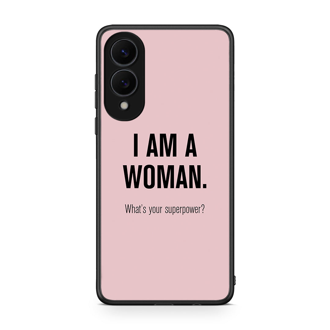 Samsung Galaxy S25 Edge 5G Superpower Woman θήκη από τη Smartfits με σχέδιο στο πίσω μέρος και μαύρο περίβλημα | Smartphone case with colorful back and black bezels by Smartfits