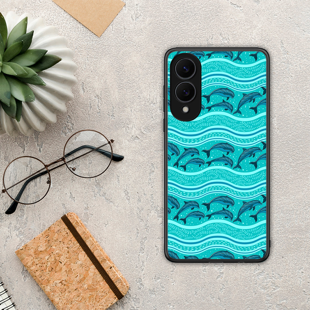 Swimming Dolphins - Samsung Galaxy S25 Edge 5G θήκη