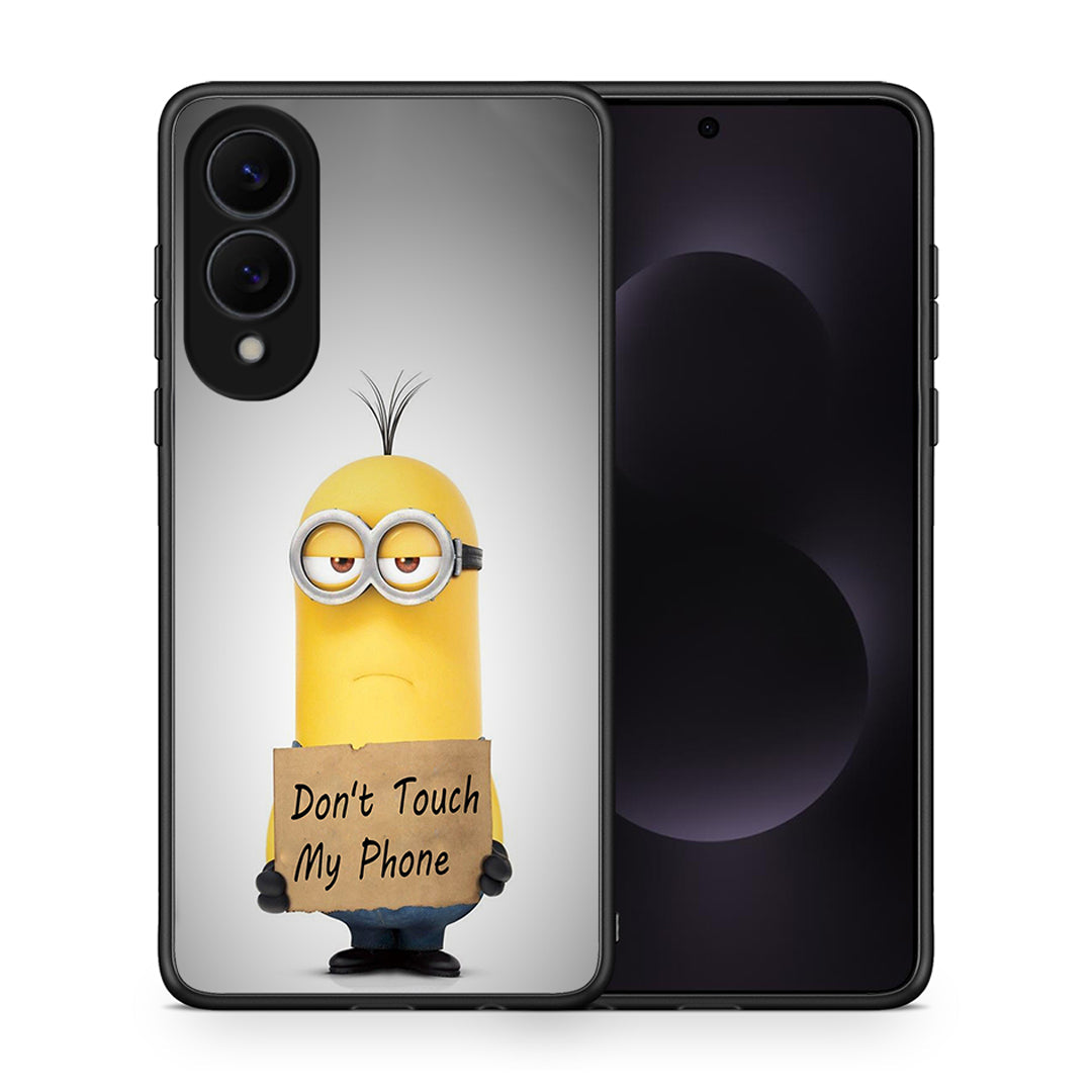 Θήκη Samsung Galaxy S25 Edge 5G Minion Text από τη Smartfits με σχέδιο στο πίσω μέρος και μαύρο περίβλημα | Samsung Galaxy S25 Edge 5G Minion Text case with colorful back and black bezels