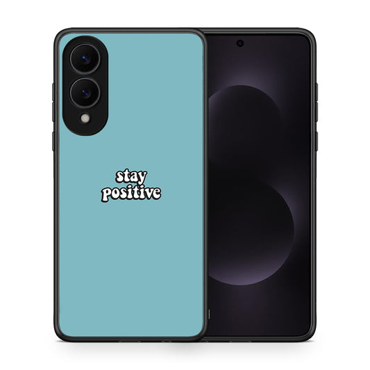 Θήκη Samsung Galaxy S25 Edge 5G Positive Text από τη Smartfits με σχέδιο στο πίσω μέρος και μαύρο περίβλημα | Samsung Galaxy S25 Edge 5G Positive Text case with colorful back and black bezels
