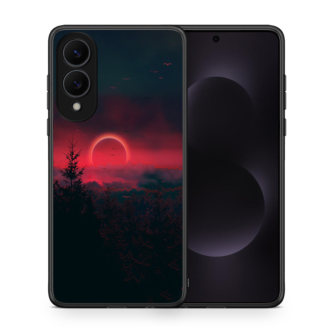 Θήκη Samsung Galaxy S25 Edge 5G Sunset Tropic από τη Smartfits με σχέδιο στο πίσω μέρος και μαύρο περίβλημα | Samsung Galaxy S25 Edge 5G Sunset Tropic case with colorful back and black bezels