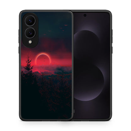 Θήκη Samsung Galaxy S25 Edge 5G Sunset Tropic από τη Smartfits με σχέδιο στο πίσω μέρος και μαύρο περίβλημα | Samsung Galaxy S25 Edge 5G Sunset Tropic case with colorful back and black bezels