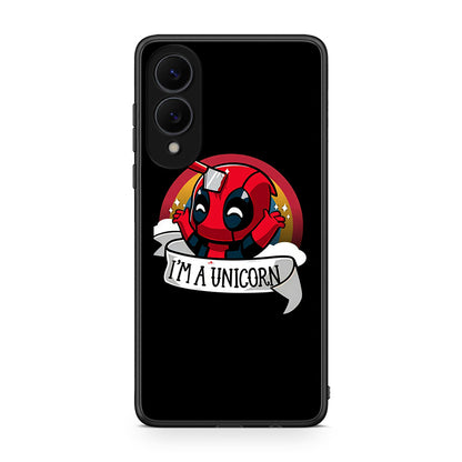 Samsung Galaxy S25 Edge 5G Unicorn Deadpool θήκη από τη Smartfits με σχέδιο στο πίσω μέρος και μαύρο περίβλημα | Smartphone case with colorful back and black bezels by Smartfits