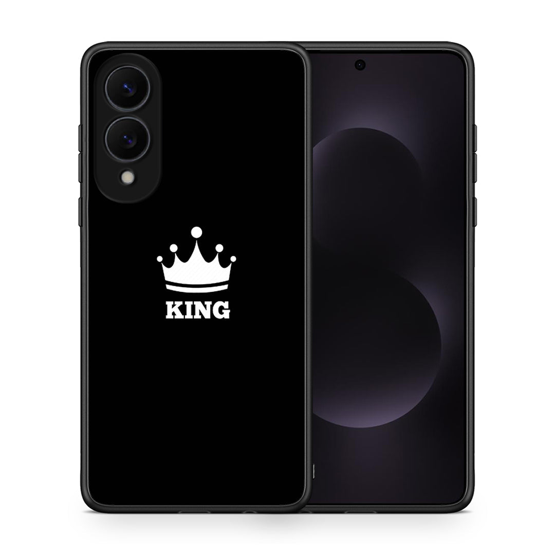 Θήκη Samsung Galaxy S25 Edge 5G King Valentine από τη Smartfits με σχέδιο στο πίσω μέρος και μαύρο περίβλημα | Samsung Galaxy S25 Edge 5G King Valentine case with colorful back and black bezels