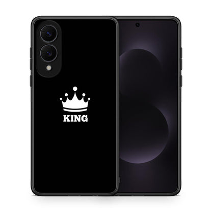 Θήκη Samsung Galaxy S25 Edge 5G King Valentine από τη Smartfits με σχέδιο στο πίσω μέρος και μαύρο περίβλημα | Samsung Galaxy S25 Edge 5G King Valentine case with colorful back and black bezels
