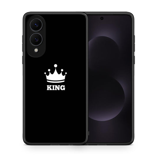 Θήκη Samsung Galaxy S25 Edge 5G King Valentine από τη Smartfits με σχέδιο στο πίσω μέρος και μαύρο περίβλημα | Samsung Galaxy S25 Edge 5G King Valentine case with colorful back and black bezels