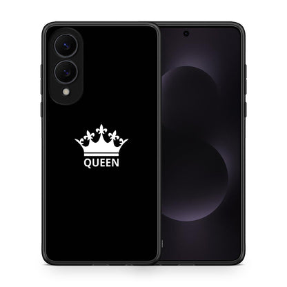 Θήκη Samsung Galaxy S25 Edge 5G Queen Valentine από τη Smartfits με σχέδιο στο πίσω μέρος και μαύρο περίβλημα | Samsung Galaxy S25 Edge 5G Queen Valentine case with colorful back and black bezels