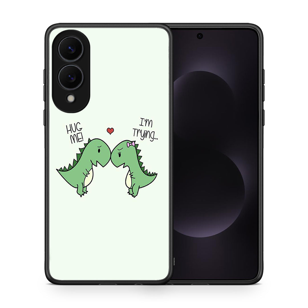 Θήκη Samsung Galaxy S25 Edge 5G Rex Valentine από τη Smartfits με σχέδιο στο πίσω μέρος και μαύρο περίβλημα | Samsung Galaxy S25 Edge 5G Rex Valentine case with colorful back and black bezels
