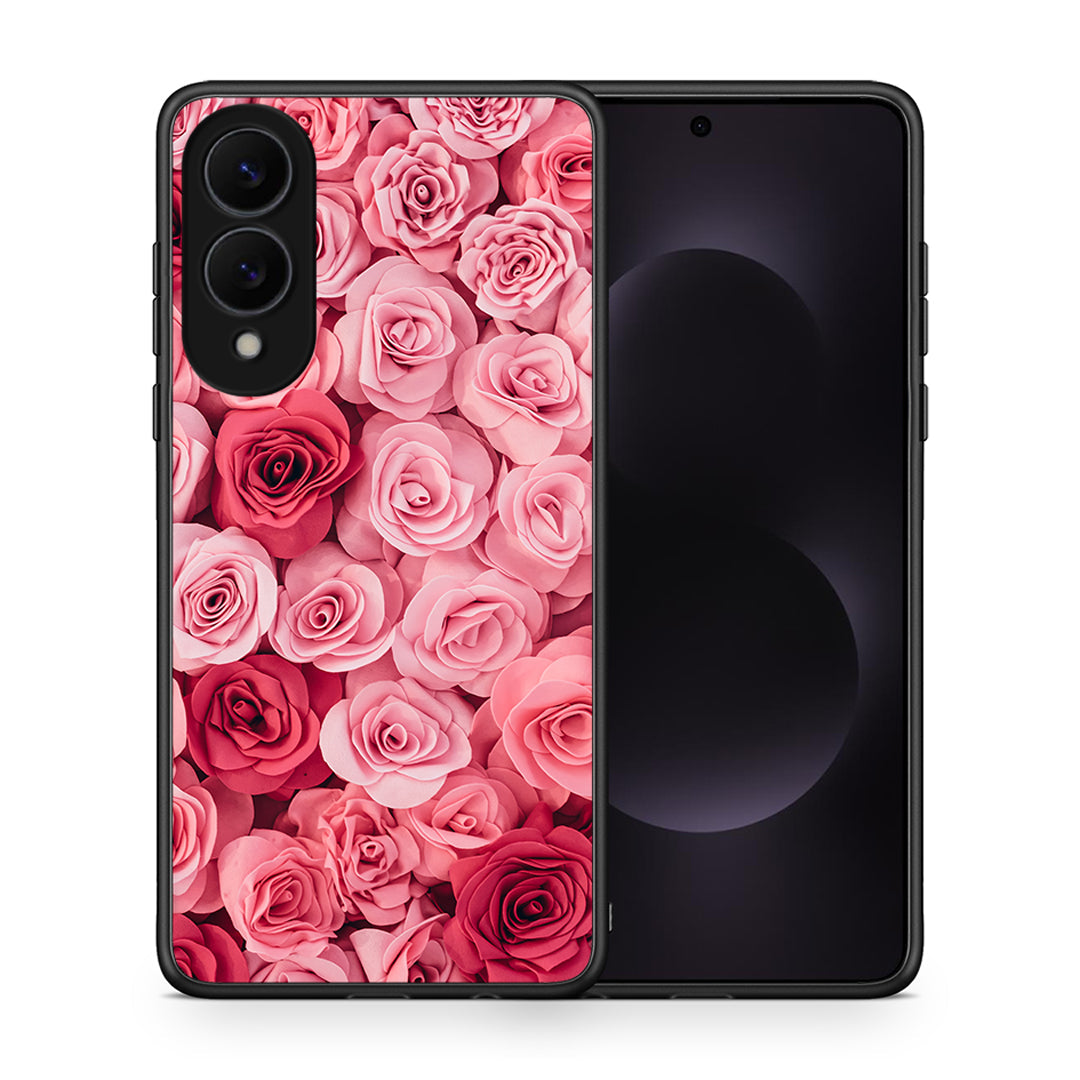 Θήκη Samsung Galaxy S25 Edge 5G RoseGarden Valentine από τη Smartfits με σχέδιο στο πίσω μέρος και μαύρο περίβλημα | Samsung Galaxy S25 Edge 5G RoseGarden Valentine case with colorful back and black bezels