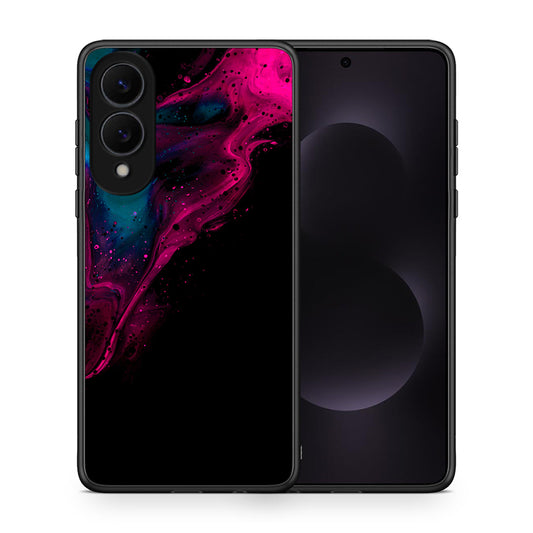 Θήκη Samsung Galaxy S25 Edge 5G Pink Black Watercolor από τη Smartfits με σχέδιο στο πίσω μέρος και μαύρο περίβλημα | Samsung Galaxy S25 Edge 5G Pink Black Watercolor case with colorful back and black bezels