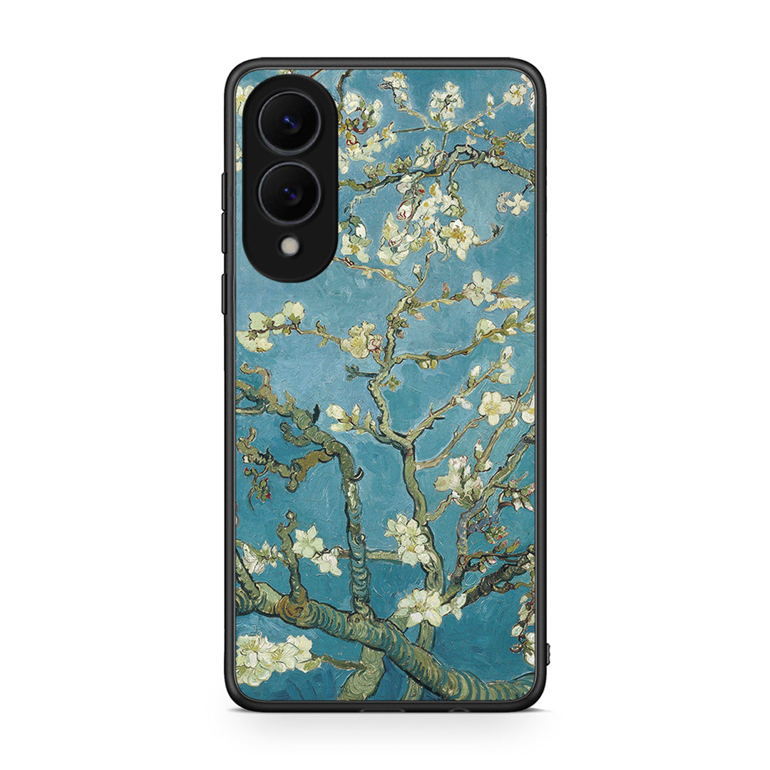Samsung Galaxy S25 Edge 5G White Blossoms θήκη από τη Smartfits με σχέδιο στο πίσω μέρος και μαύρο περίβλημα | Smartphone case with colorful back and black bezels by Smartfits