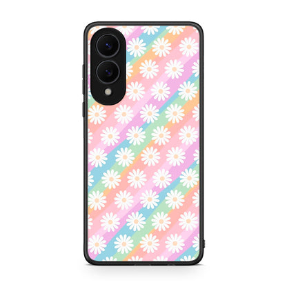 Samsung Galaxy S25 Edge 5G White Daisies θήκη από τη Smartfits με σχέδιο στο πίσω μέρος και μαύρο περίβλημα | Smartphone case with colorful back and black bezels by Smartfits