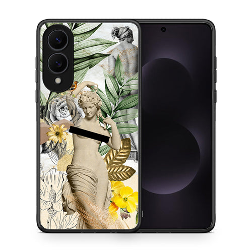 Θήκη Samsung Galaxy S25 Edge 5G Woman Statue από τη Smartfits με σχέδιο στο πίσω μέρος και μαύρο περίβλημα | Samsung Galaxy S25 Edge 5G Woman Statue case with colorful back and black bezels