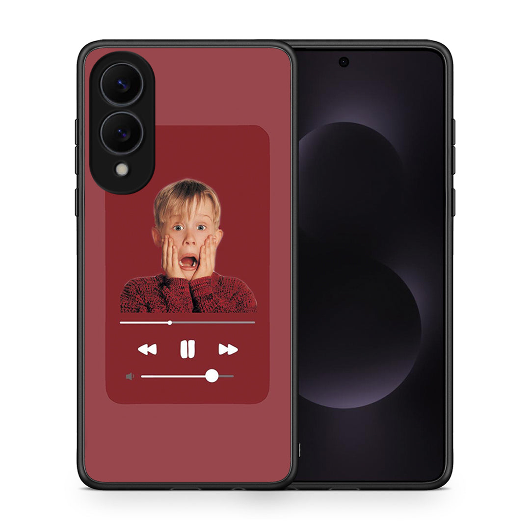 Θήκη Samsung Galaxy S25 Edge 5G Xmas Alone Music από τη Smartfits με σχέδιο στο πίσω μέρος και μαύρο περίβλημα | Samsung Galaxy S25 Edge 5G Xmas Alone Music case with colorful back and black bezels