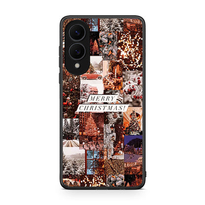 Samsung Galaxy S25 Edge 5G Xmas Collage θήκη από τη Smartfits με σχέδιο στο πίσω μέρος και μαύρο περίβλημα | Smartphone case with colorful back and black bezels by Smartfits