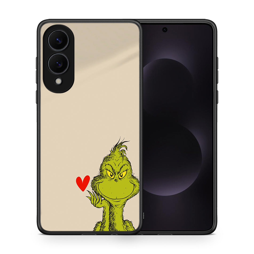Θήκη Samsung Galaxy S25 Edge 5G Xmas Grinch από τη Smartfits με σχέδιο στο πίσω μέρος και μαύρο περίβλημα | Samsung Galaxy S25 Edge 5G Xmas Grinch case with colorful back and black bezels
