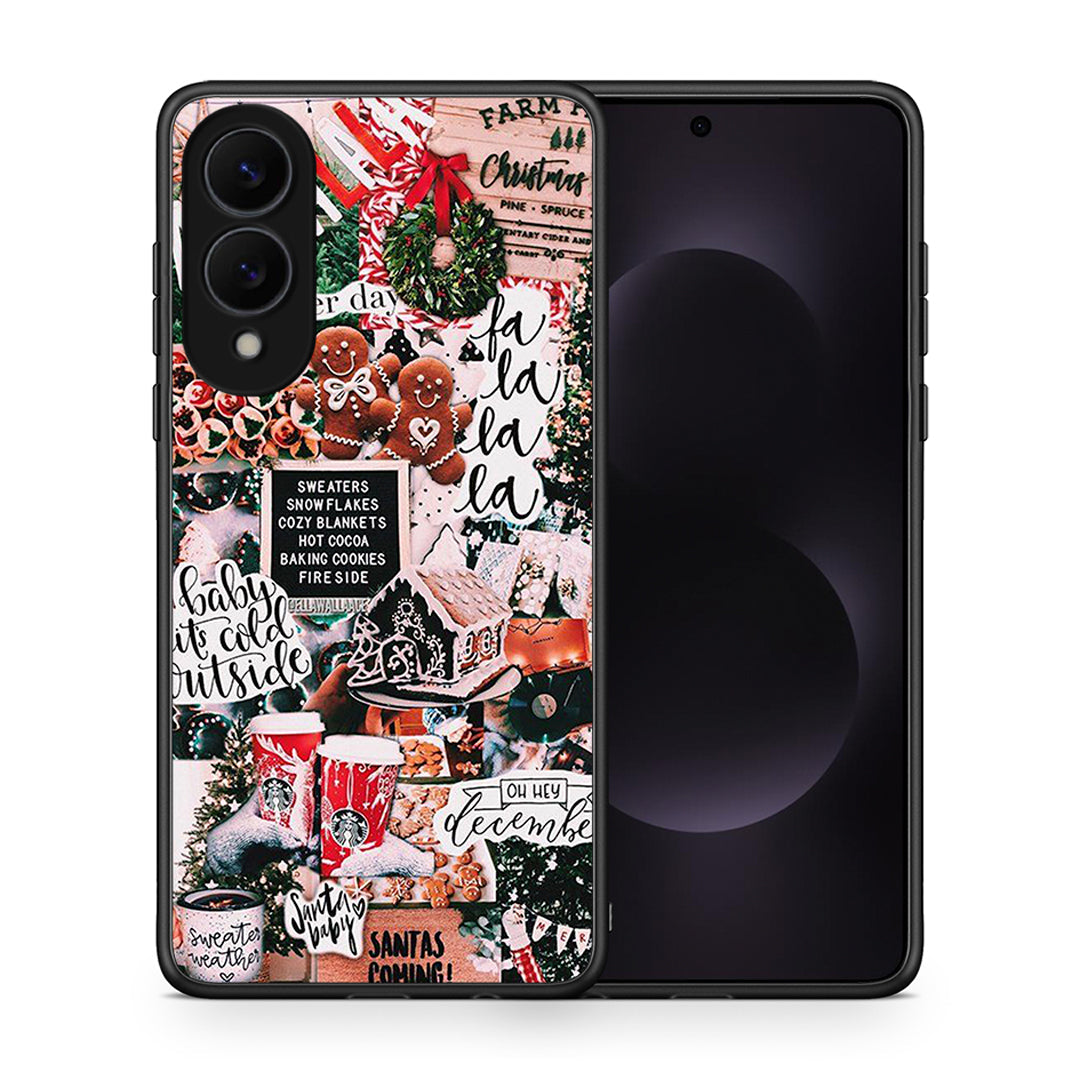 Θήκη Samsung Galaxy S25 Edge 5G Xmas Habbits από τη Smartfits με σχέδιο στο πίσω μέρος και μαύρο περίβλημα | Samsung Galaxy S25 Edge 5G Xmas Habbits case with colorful back and black bezels