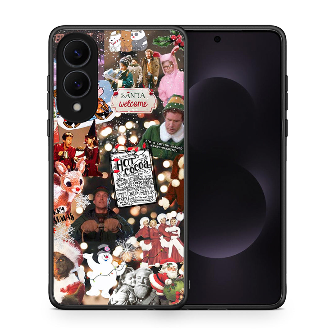 Θήκη Samsung Galaxy S25 Edge 5G Xmas Movies από τη Smartfits με σχέδιο στο πίσω μέρος και μαύρο περίβλημα | Samsung Galaxy S25 Edge 5G Xmas Movies case with colorful back and black bezels