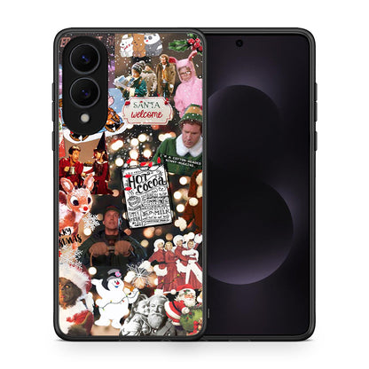Θήκη Samsung Galaxy S25 Edge 5G Xmas Movies από τη Smartfits με σχέδιο στο πίσω μέρος και μαύρο περίβλημα | Samsung Galaxy S25 Edge 5G Xmas Movies case with colorful back and black bezels