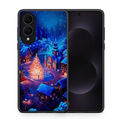 Θήκη Samsung Galaxy S25 Edge 5G Xmas Village από τη Smartfits με σχέδιο στο πίσω μέρος και μαύρο περίβλημα | Samsung Galaxy S25 Edge 5G Xmas Village case with colorful back and black bezels