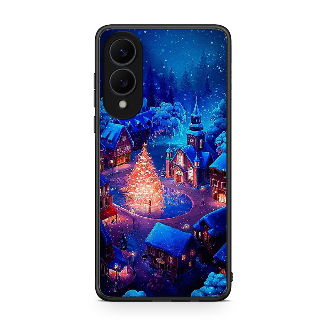 Samsung Galaxy S25 Edge 5G Xmas Village θήκη από τη Smartfits με σχέδιο στο πίσω μέρος και μαύρο περίβλημα | Smartphone case with colorful back and black bezels by Smartfits