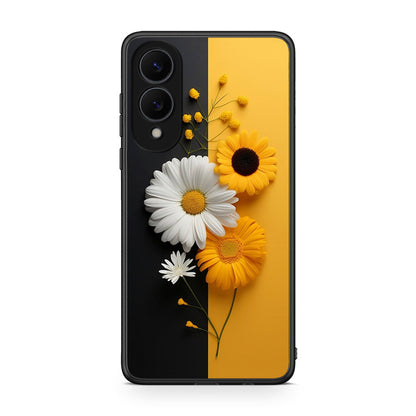 Samsung Galaxy S25 Edge 5G Yellow Daisies θήκη από τη Smartfits με σχέδιο στο πίσω μέρος και μαύρο περίβλημα | Smartphone case with colorful back and black bezels by Smartfits