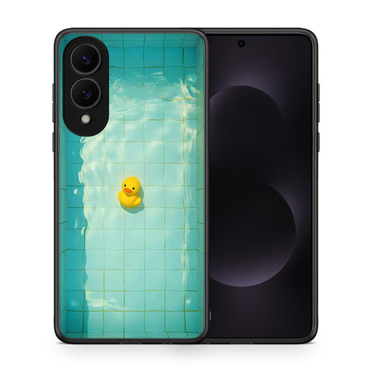 Θήκη Samsung Galaxy S25 Edge 5G Yellow Duck από τη Smartfits με σχέδιο στο πίσω μέρος και μαύρο περίβλημα | Samsung Galaxy S25 Edge 5G Yellow Duck case with colorful back and black bezels