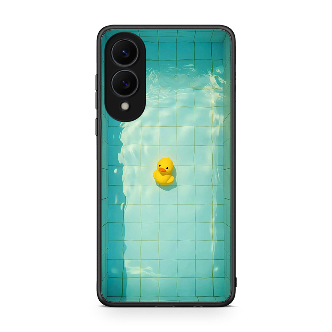 Samsung Galaxy S25 Edge 5G Yellow Duck θήκη από τη Smartfits με σχέδιο στο πίσω μέρος και μαύρο περίβλημα | Smartphone case with colorful back and black bezels by Smartfits