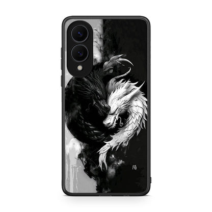 Samsung Galaxy S25 Edge 5G Yin Yang Θήκη από τη Smartfits με σχέδιο στο πίσω μέρος και μαύρο περίβλημα | Smartphone case with colorful back and black bezels by Smartfits