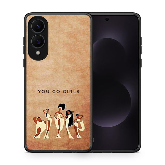 Θήκη Samsung Galaxy S25 Edge 5G You Go Girl από τη Smartfits με σχέδιο στο πίσω μέρος και μαύρο περίβλημα | Samsung Galaxy S25 Edge 5G You Go Girl case with colorful back and black bezels