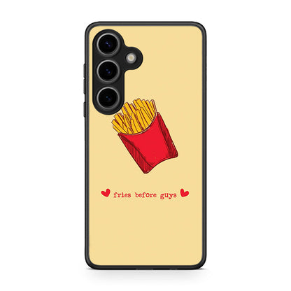 Samsung Galaxy S25 Fries Before Guys Θήκη Αγίου Βαλεντίνου από τη Smartfits με σχέδιο στο πίσω μέρος και μαύρο περίβλημα | Smartphone case with colorful back and black bezels by Smartfits