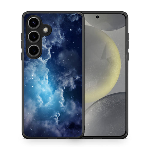 Θήκη Samsung Galaxy S25 Blue Sky Galaxy από τη Smartfits με σχέδιο στο πίσω μέρος και μαύρο περίβλημα | Samsung Galaxy S25 Blue Sky Galaxy case with colorful back and black bezels