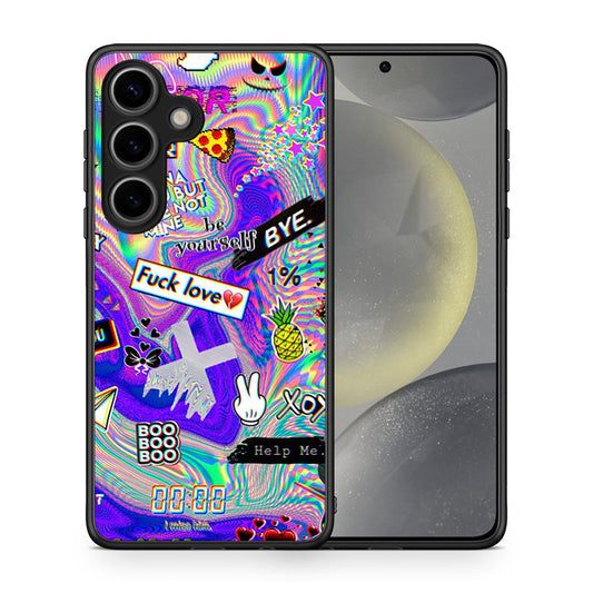 Θήκη Samsung Galaxy S25 Game Over από τη Smartfits με σχέδιο στο πίσω μέρος και μαύρο περίβλημα | Samsung Galaxy S25 Game Over case with colorful back and black bezels