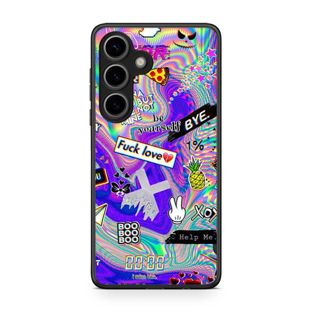 Samsung Galaxy S25 Game Over θήκη από τη Smartfits με σχέδιο στο πίσω μέρος και μαύρο περίβλημα | Smartphone case with colorful back and black bezels by Smartfits