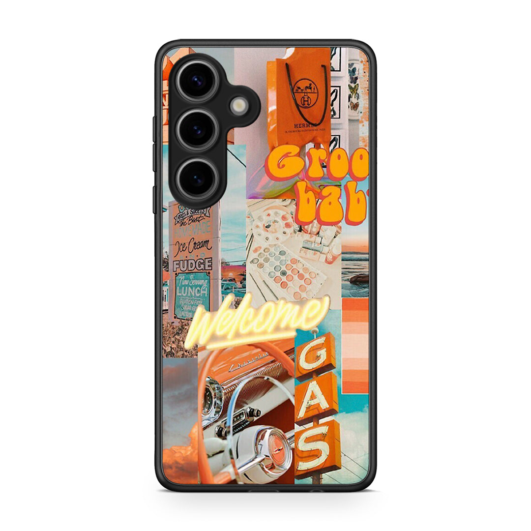 Samsung Galaxy S25 Groovy Babe Θήκη Αγίου Βαλεντίνου από τη Smartfits με σχέδιο στο πίσω μέρος και μαύρο περίβλημα | Smartphone case with colorful back and black bezels by Smartfits