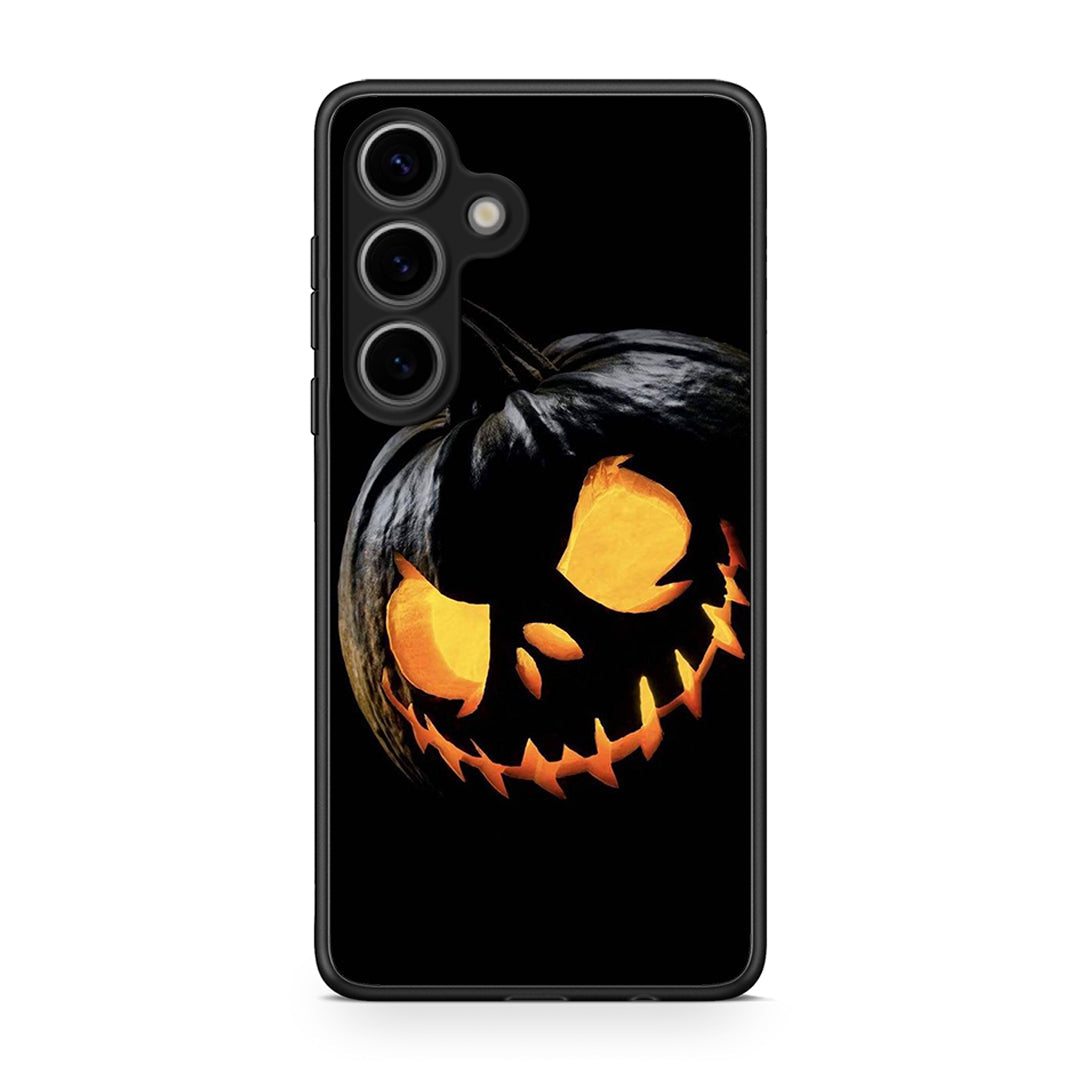 Samsung Galaxy S25 Halloween Scary Pumpkin Θήκη από τη Smartfits με σχέδιο στο πίσω μέρος και μαύρο περίβλημα | Smartphone case with colorful back and black bezels by Smartfits