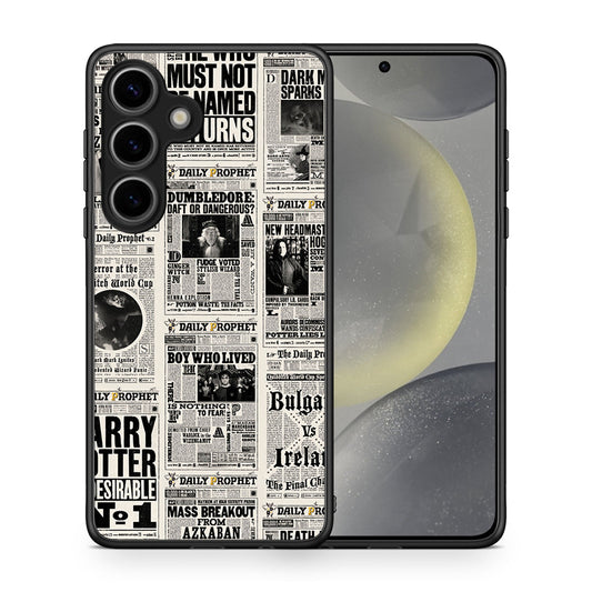 Θήκη Samsung Galaxy S25 Harry Paper από τη Smartfits με σχέδιο στο πίσω μέρος και μαύρο περίβλημα | Samsung Galaxy S25 Harry Paper case with colorful back and black bezels