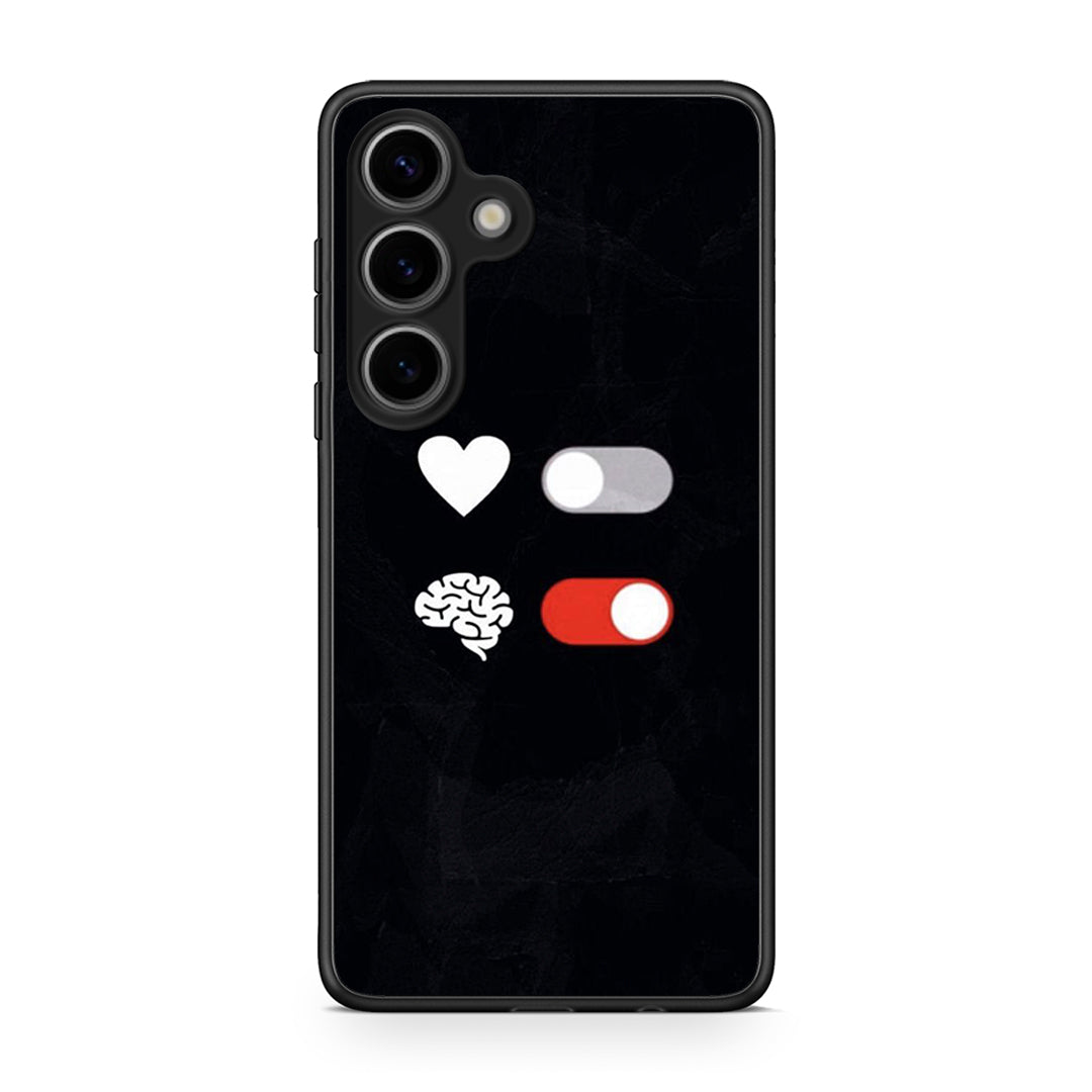 Samsung Galaxy S25 Heart Vs Brain Θήκη Αγίου Βαλεντίνου από τη Smartfits με σχέδιο στο πίσω μέρος και μαύρο περίβλημα | Smartphone case with colorful back and black bezels by Smartfits