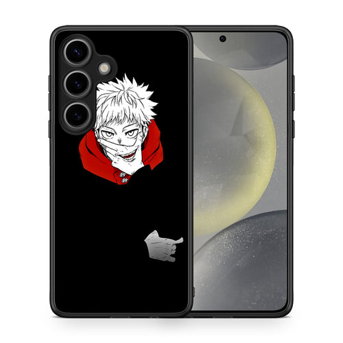Θήκη Samsung Galaxy S25 Itadori Anime από τη Smartfits με σχέδιο στο πίσω μέρος και μαύρο περίβλημα | Samsung Galaxy S25 Itadori Anime case with colorful back and black bezels