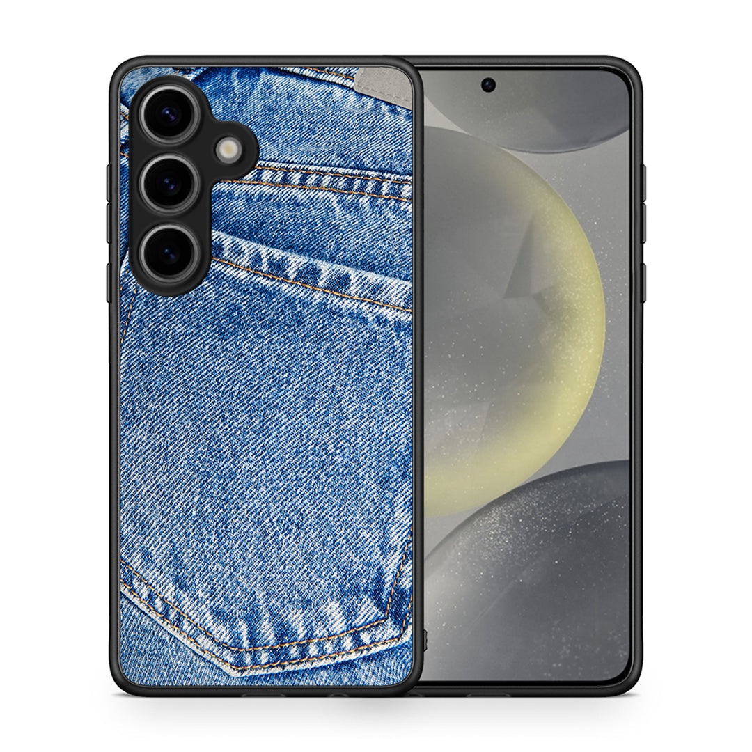 Θήκη Samsung Galaxy S25 Jeans Pocket από τη Smartfits με σχέδιο στο πίσω μέρος και μαύρο περίβλημα | Samsung Galaxy S25 Jeans Pocket case with colorful back and black bezels