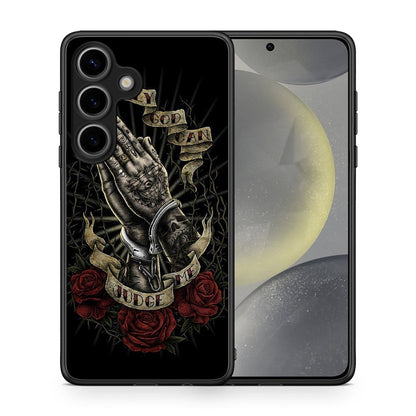 Θήκη Samsung Galaxy S25 Judge By God από τη Smartfits με σχέδιο στο πίσω μέρος και μαύρο περίβλημα | Samsung Galaxy S25 Judge By God case with colorful back and black bezels