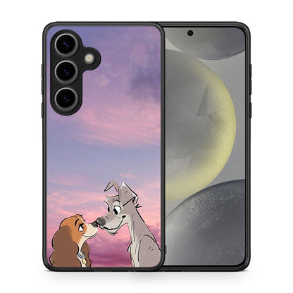 Θήκη Samsung Galaxy S25 Lady And Tramp από τη Smartfits με σχέδιο στο πίσω μέρος και μαύρο περίβλημα | Samsung Galaxy S25 Lady And Tramp case with colorful back and black bezels