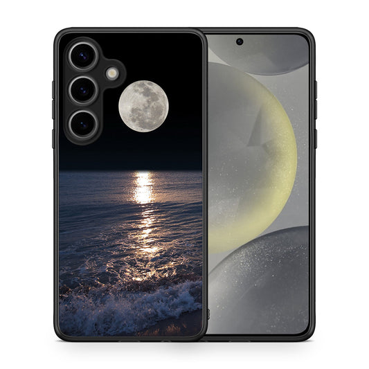 Θήκη Samsung Galaxy S25 Moon Landscape από τη Smartfits με σχέδιο στο πίσω μέρος και μαύρο περίβλημα | Samsung Galaxy S25 Moon Landscape case with colorful back and black bezels