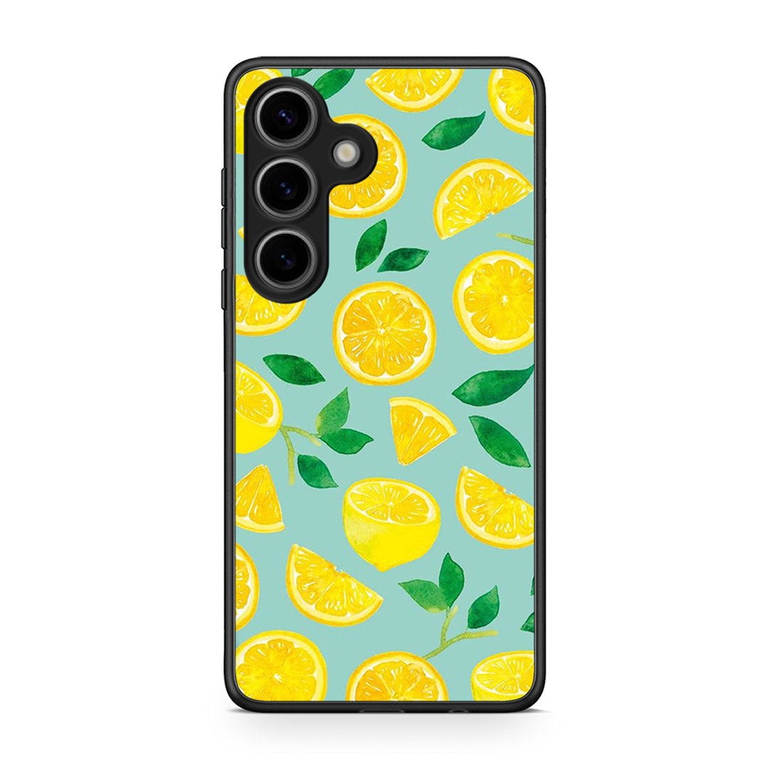 Samsung Galaxy S25 Lemons θήκη από τη Smartfits με σχέδιο στο πίσω μέρος και μαύρο περίβλημα | Smartphone case with colorful back and black bezels by Smartfits