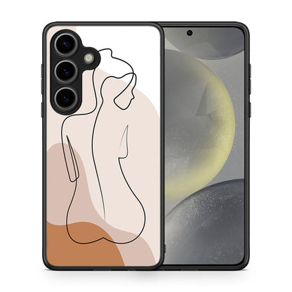 Θήκη Samsung Galaxy S25 LineArt Woman από τη Smartfits με σχέδιο στο πίσω μέρος και μαύρο περίβλημα | Samsung Galaxy S25 LineArt Woman case with colorful back and black bezels
