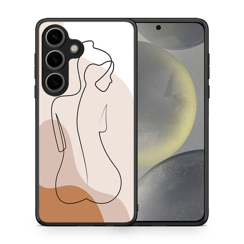 Θήκη Samsung Galaxy S25 LineArt Woman από τη Smartfits με σχέδιο στο πίσω μέρος και μαύρο περίβλημα | Samsung Galaxy S25 LineArt Woman case with colorful back and black bezels