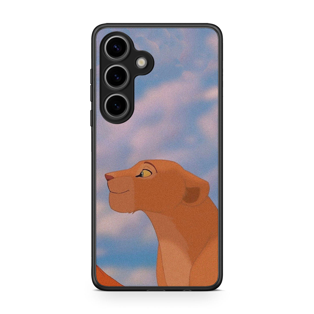 Samsung Galaxy S25 Lion Love 2 Θήκη Αγίου Βαλεντίνου από τη Smartfits με σχέδιο στο πίσω μέρος και μαύρο περίβλημα | Smartphone case with colorful back and black bezels by Smartfits
