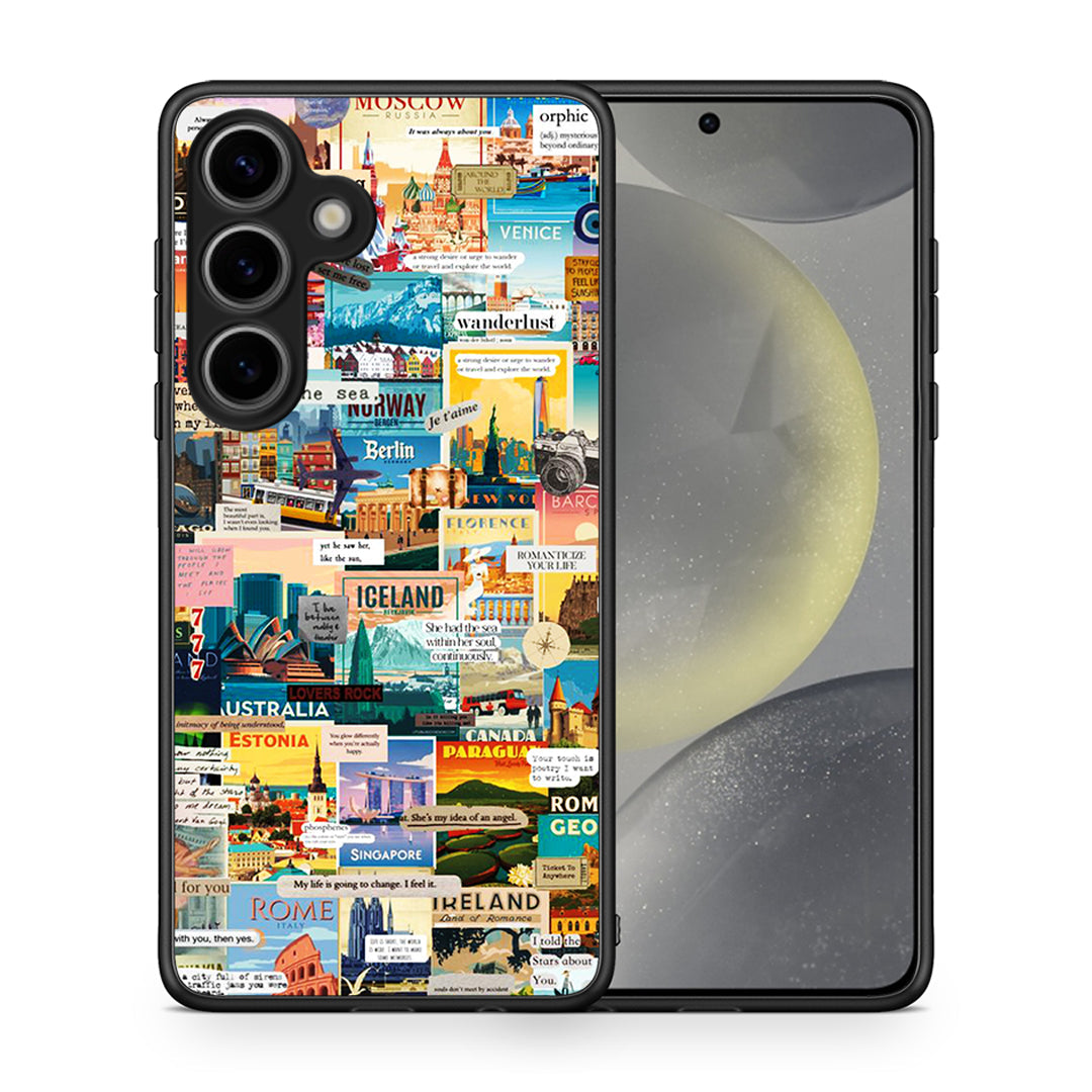 Θήκη Samsung Galaxy S25 Live To Travel από τη Smartfits με σχέδιο στο πίσω μέρος και μαύρο περίβλημα | Samsung Galaxy S25 Live To Travel case with colorful back and black bezels