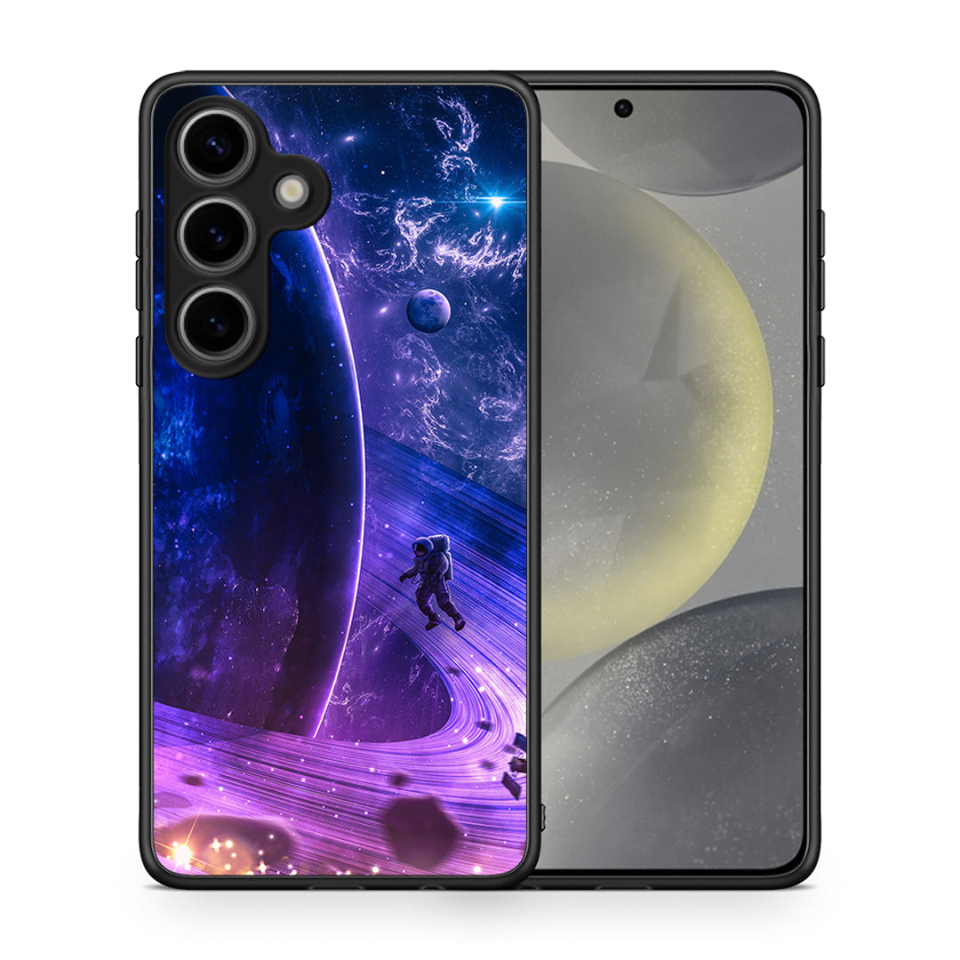 Θήκη Samsung Galaxy S25 Lost Astronaut από τη Smartfits με σχέδιο στο πίσω μέρος και μαύρο περίβλημα | Samsung Galaxy S25 Lost Astronaut case with colorful back and black bezels